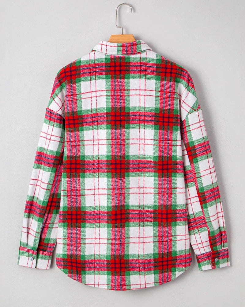 Relaxed Checkered Wool Coat