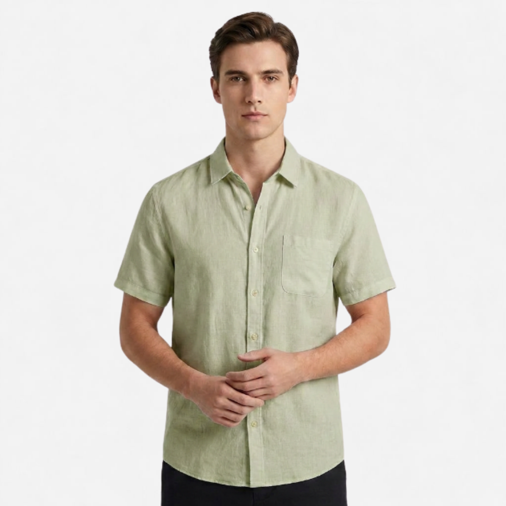 OLDMONEYLOOK | Men's Classic Linen Short Sleeve Shirt