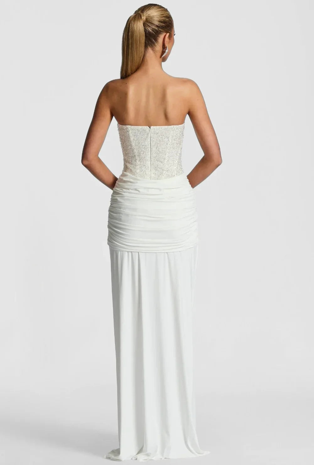 Strapless Evening Dress with Sequins for Ladies