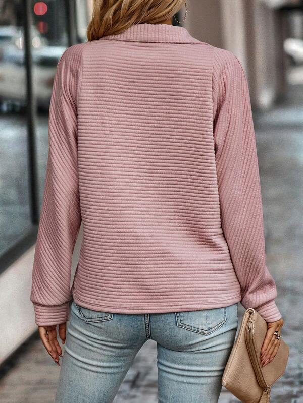 Ladies' Sweater with Collar and Zip | Stylish Comfort for Cooler Days