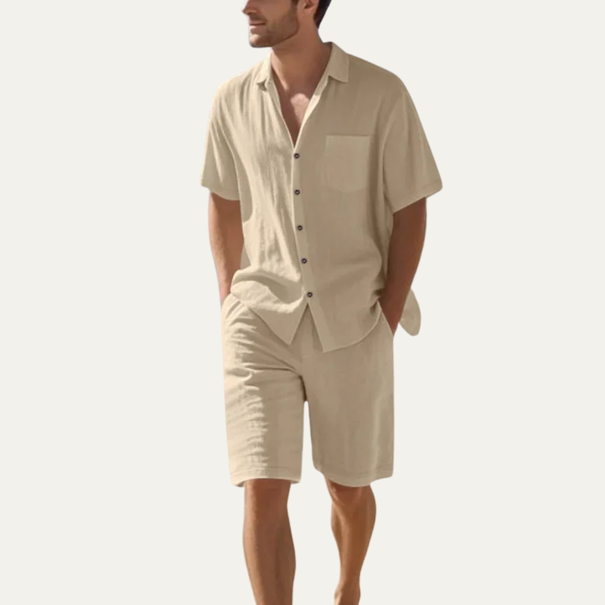 The Glenmoor Men’s Casual Summer Short Sleeve Shirt & Shorts Set