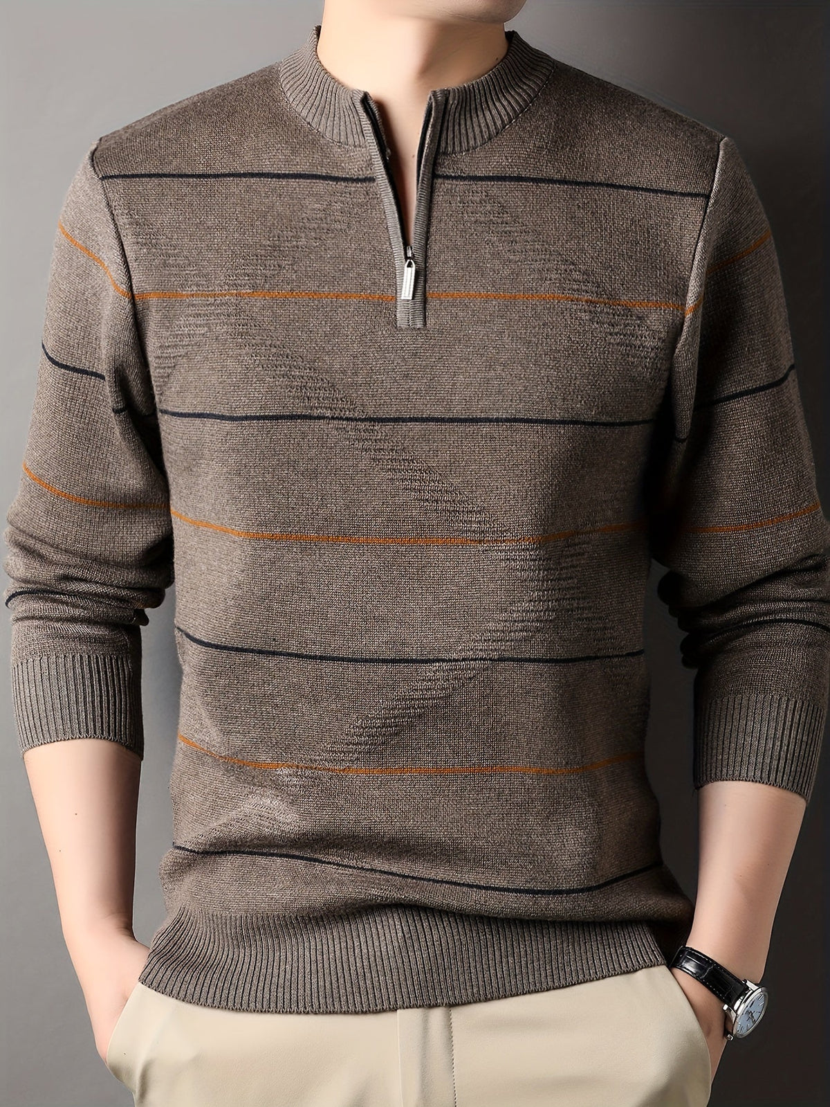 Tristan | Ribbed Knit Sweater with Half-Zip Design