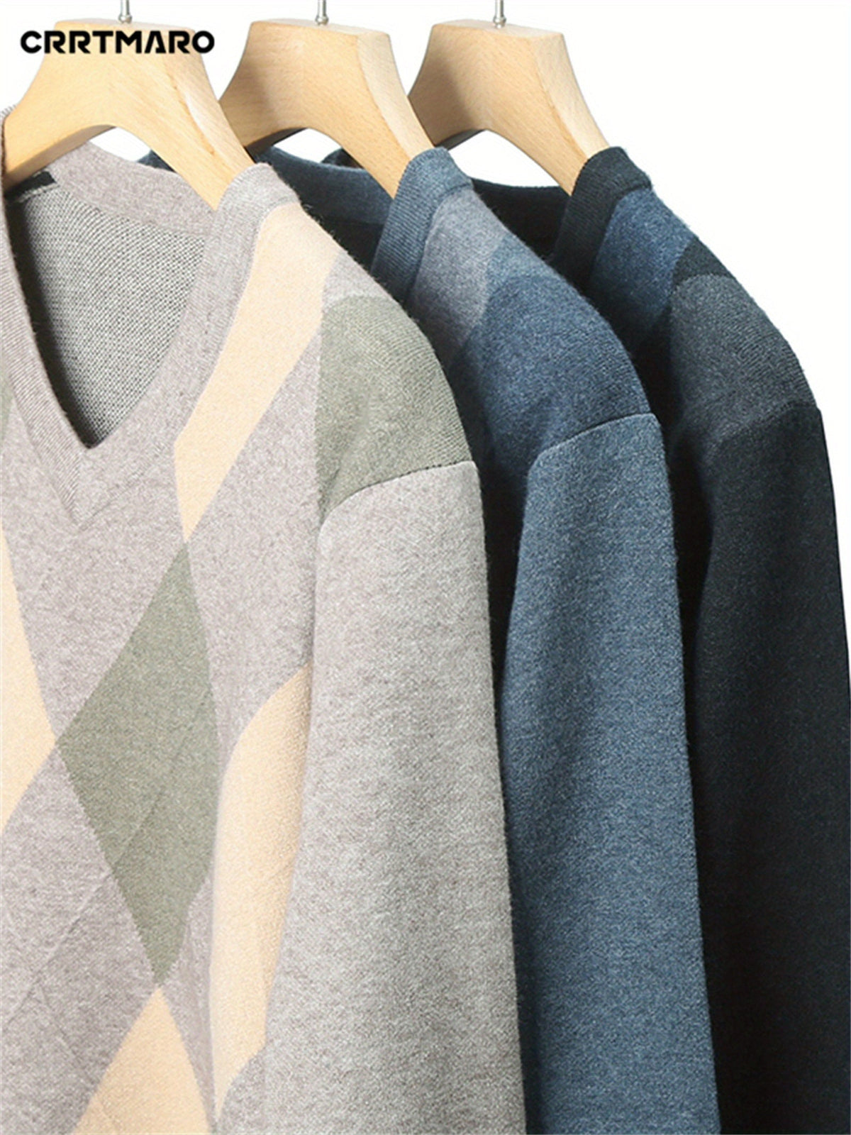 Ellis | Argyle V-Neck Sweater