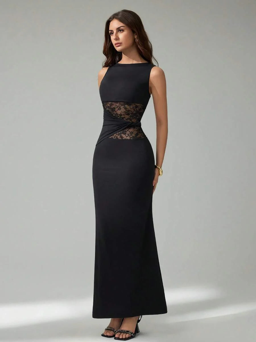 FRESH LABEL | Liva – Lace Detail Maxi Dress