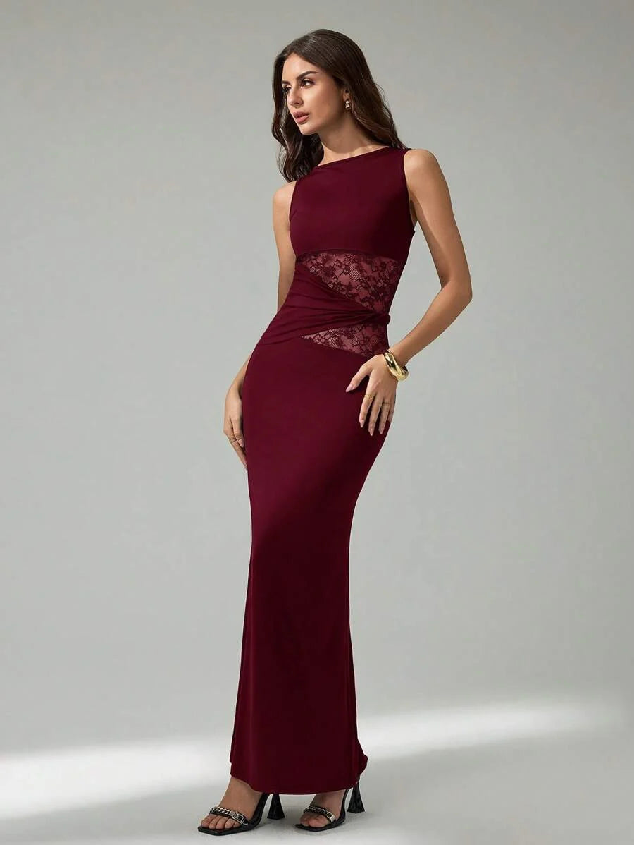 FRESH LABEL | Liva – Lace Detail Maxi Dress