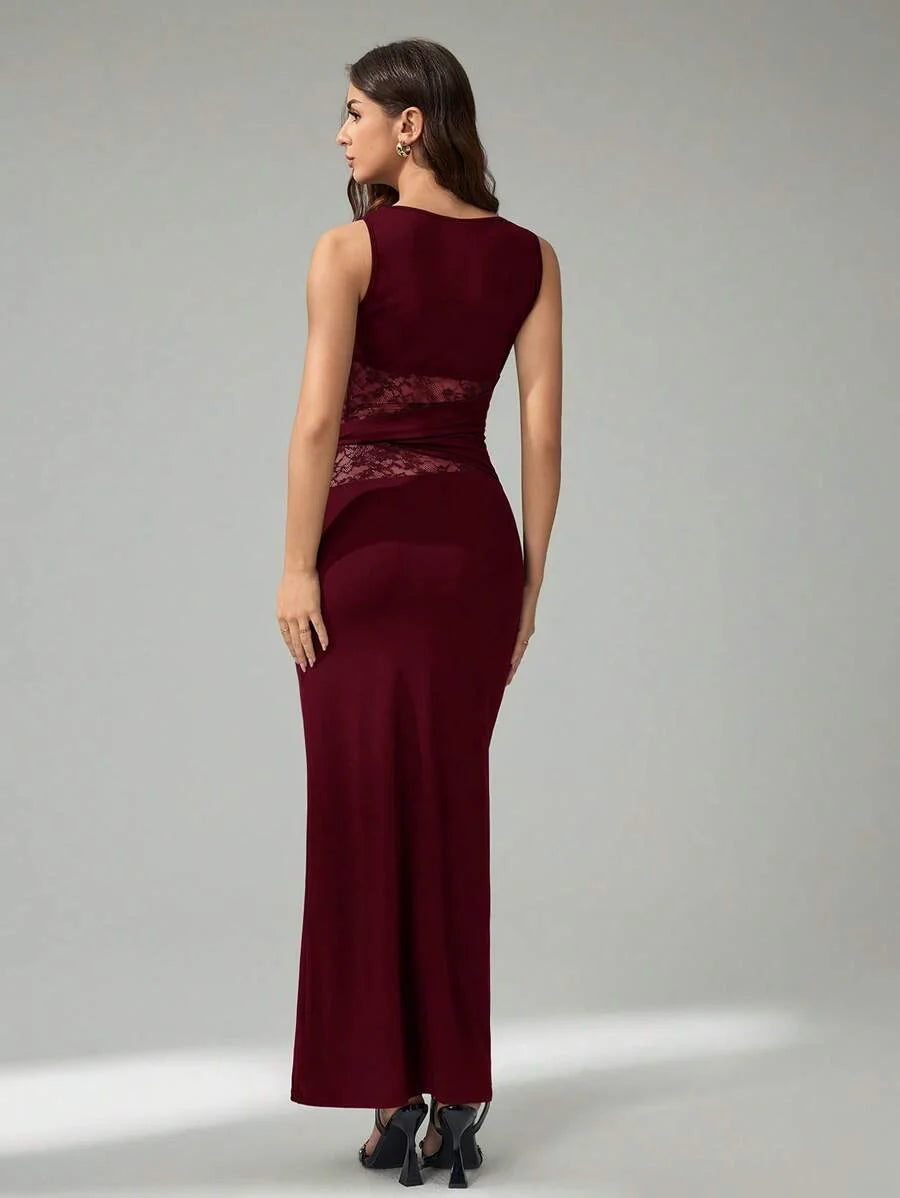 FRESH LABEL | Liva – Lace Detail Maxi Dress