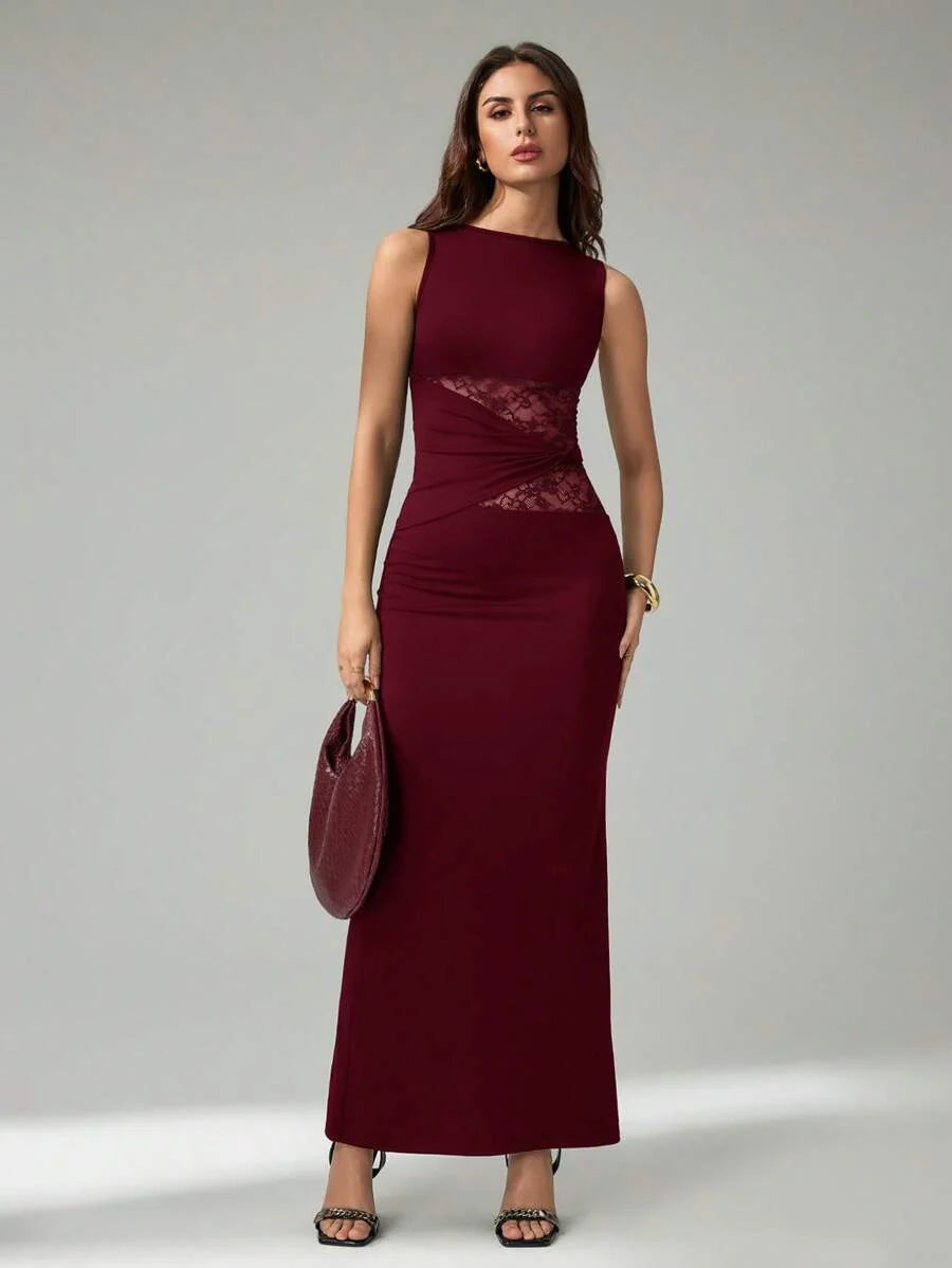 FRESH LABEL | Liva – Lace Detail Maxi Dress