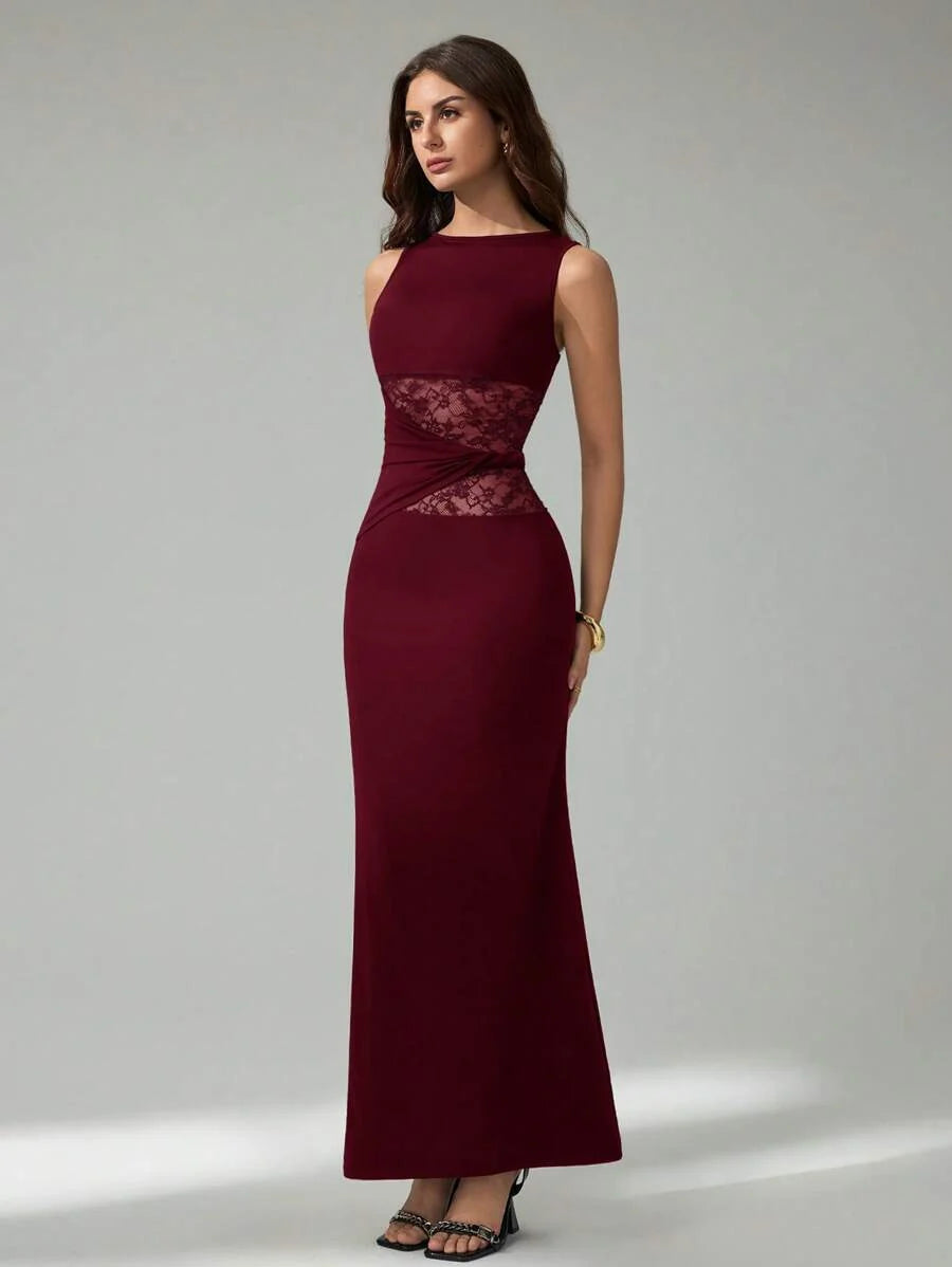FRESH LABEL | Liva – Lace Detail Maxi Dress