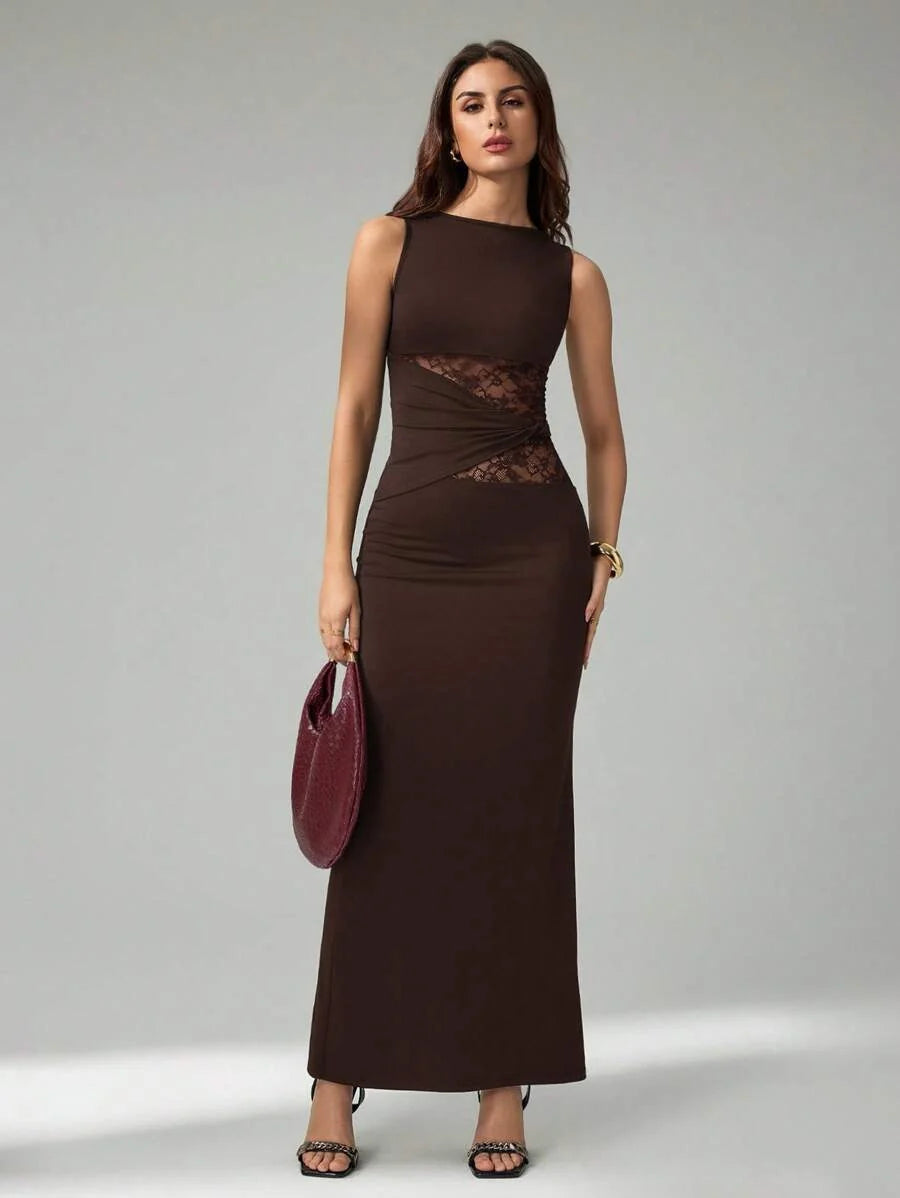 FRESH LABEL | Liva – Lace Detail Maxi Dress
