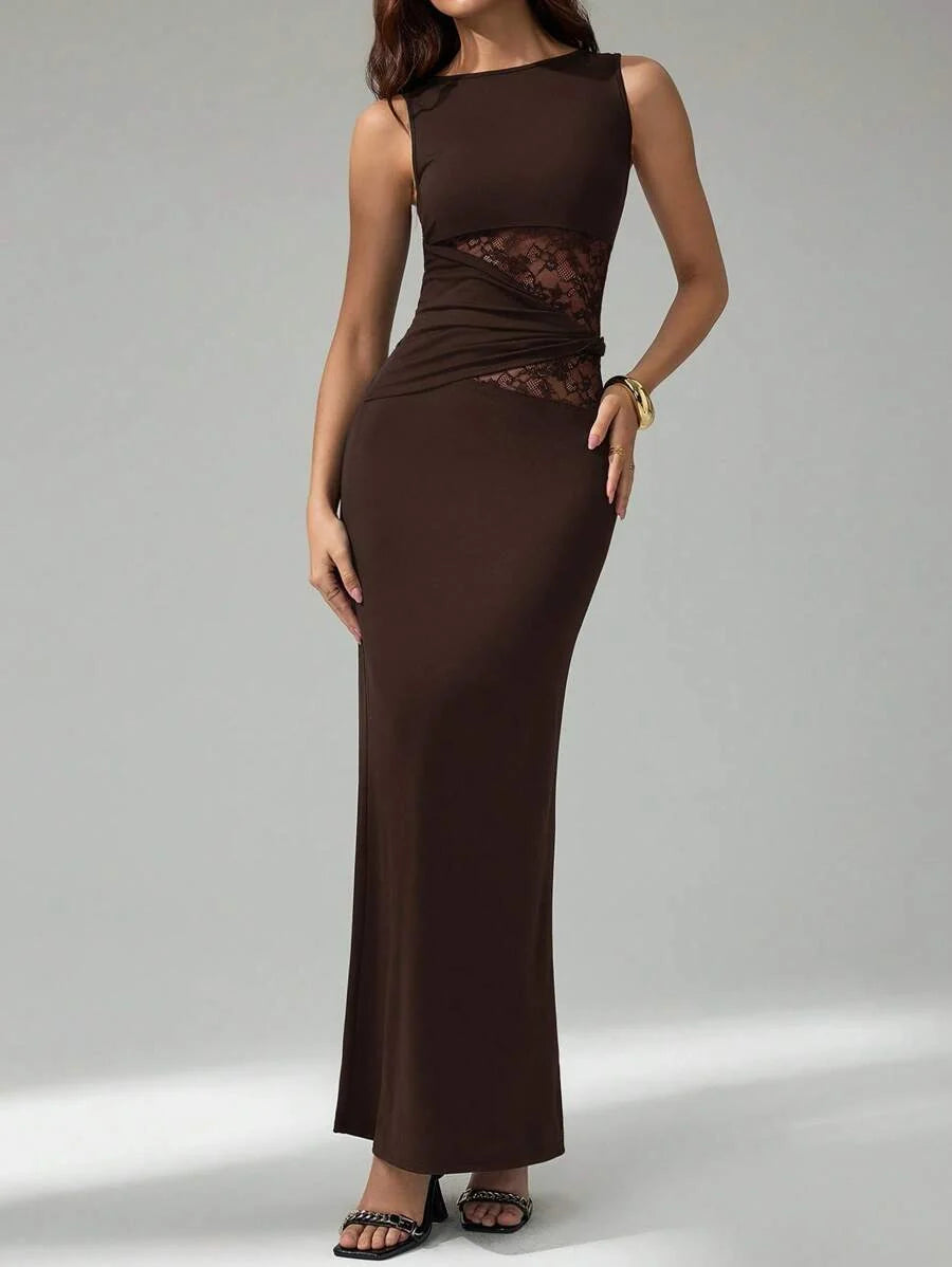 FRESH LABEL | Liva – Lace Detail Maxi Dress
