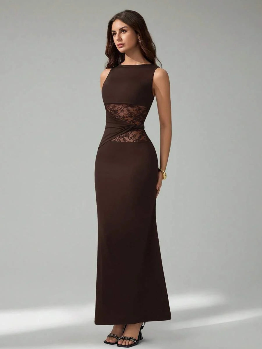 FRESH LABEL | Liva – Lace Detail Maxi Dress