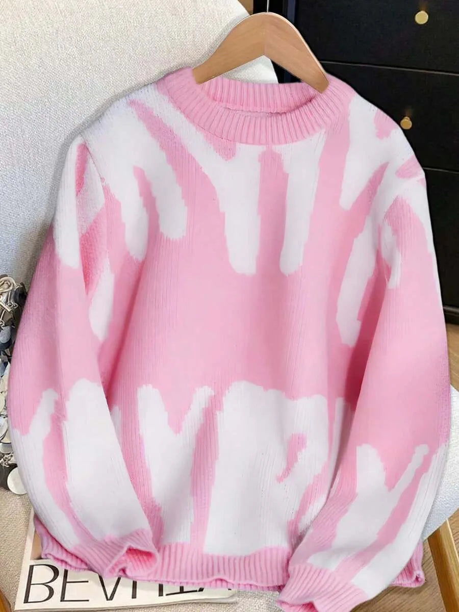Knitted Ladies Sweater with Print