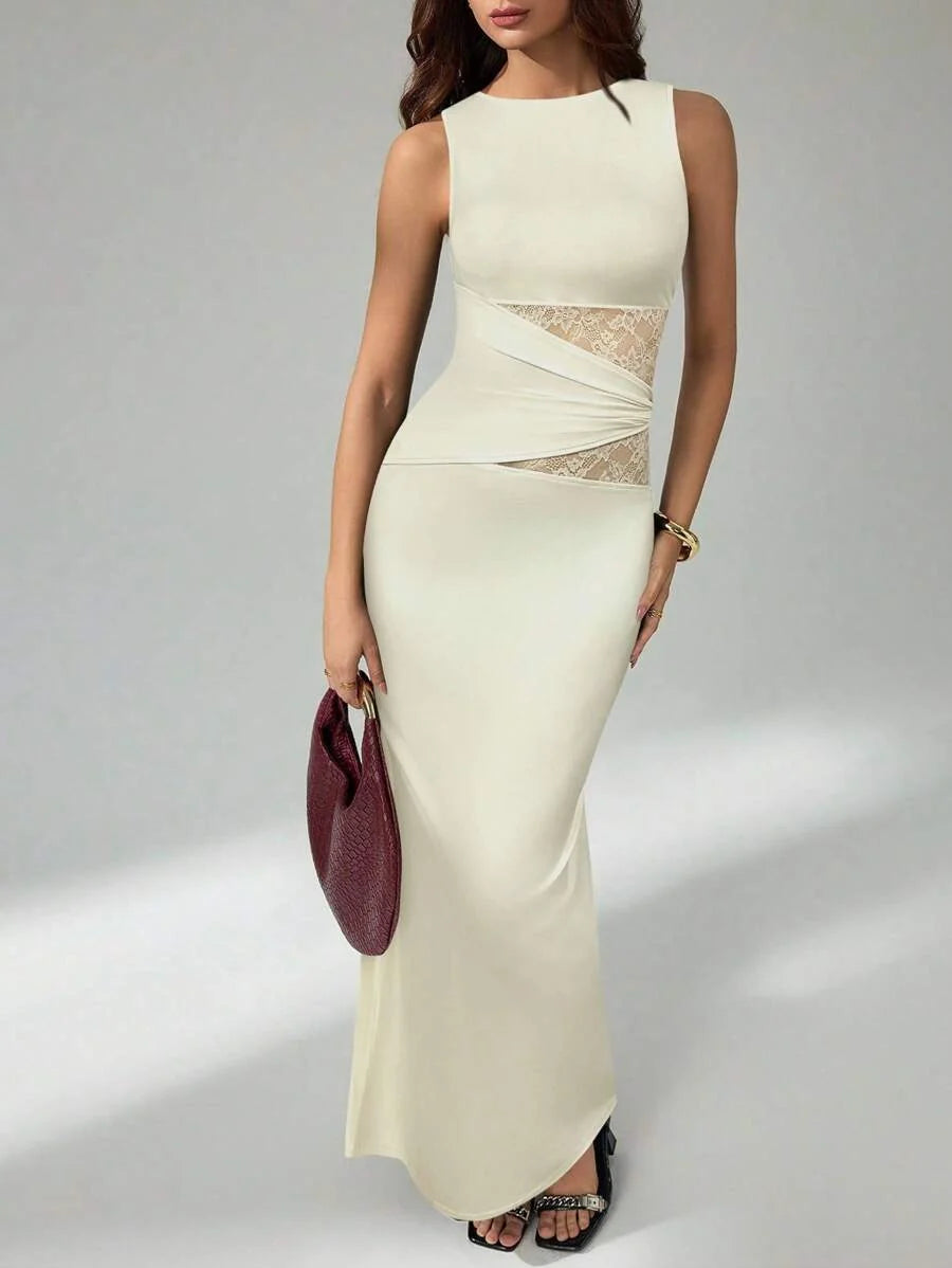 FRESH LABEL | Liva – Lace Detail Maxi Dress