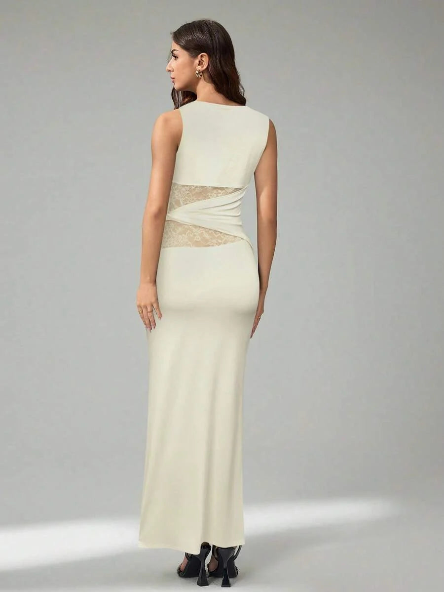 FRESH LABEL | Liva – Lace Detail Maxi Dress