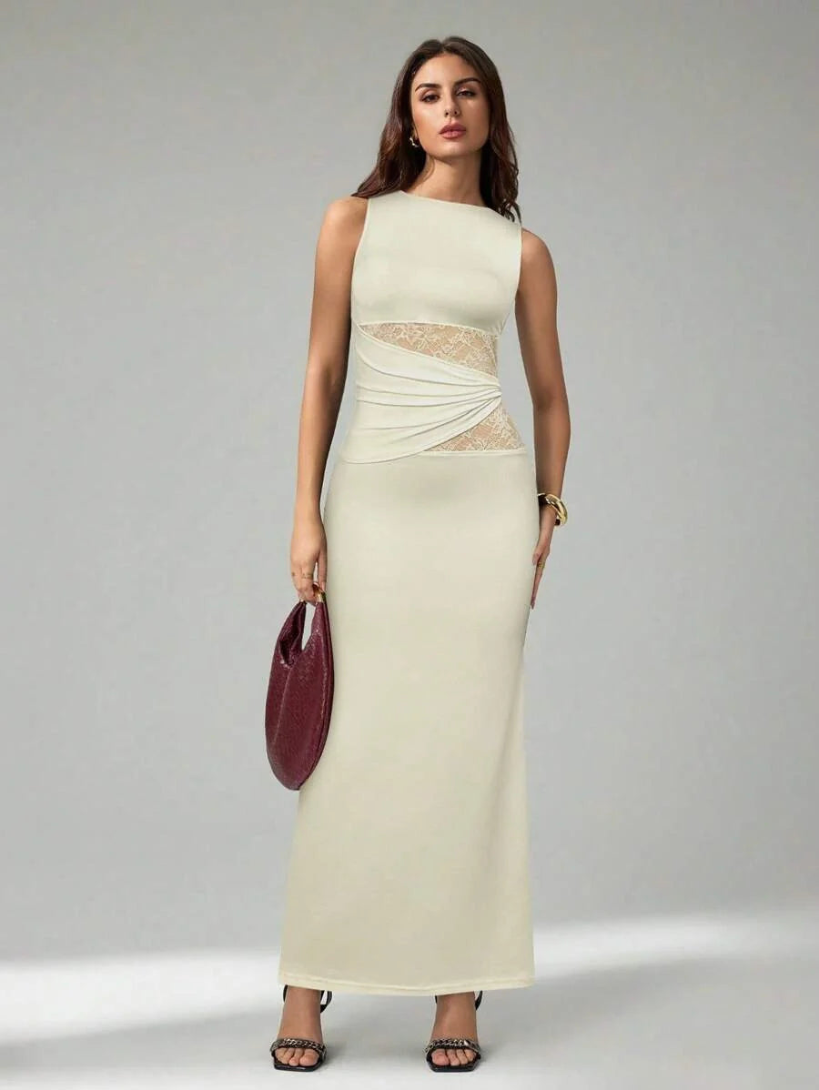 FRESH LABEL | Liva – Lace Detail Maxi Dress