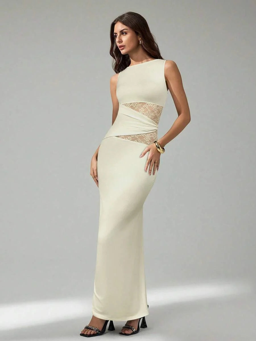 FRESH LABEL | Liva – Lace Detail Maxi Dress