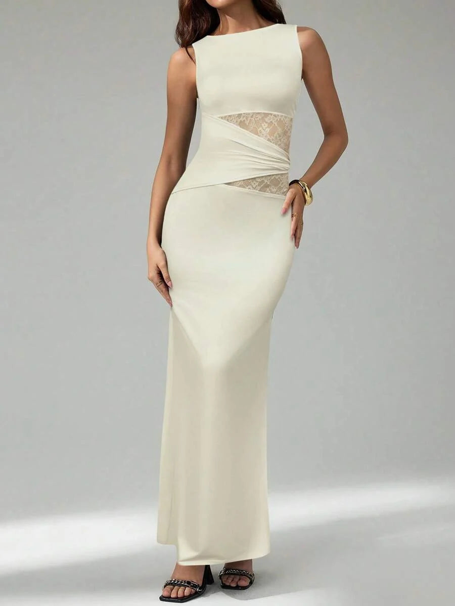 FRESH LABEL | Liva – Lace Detail Maxi Dress