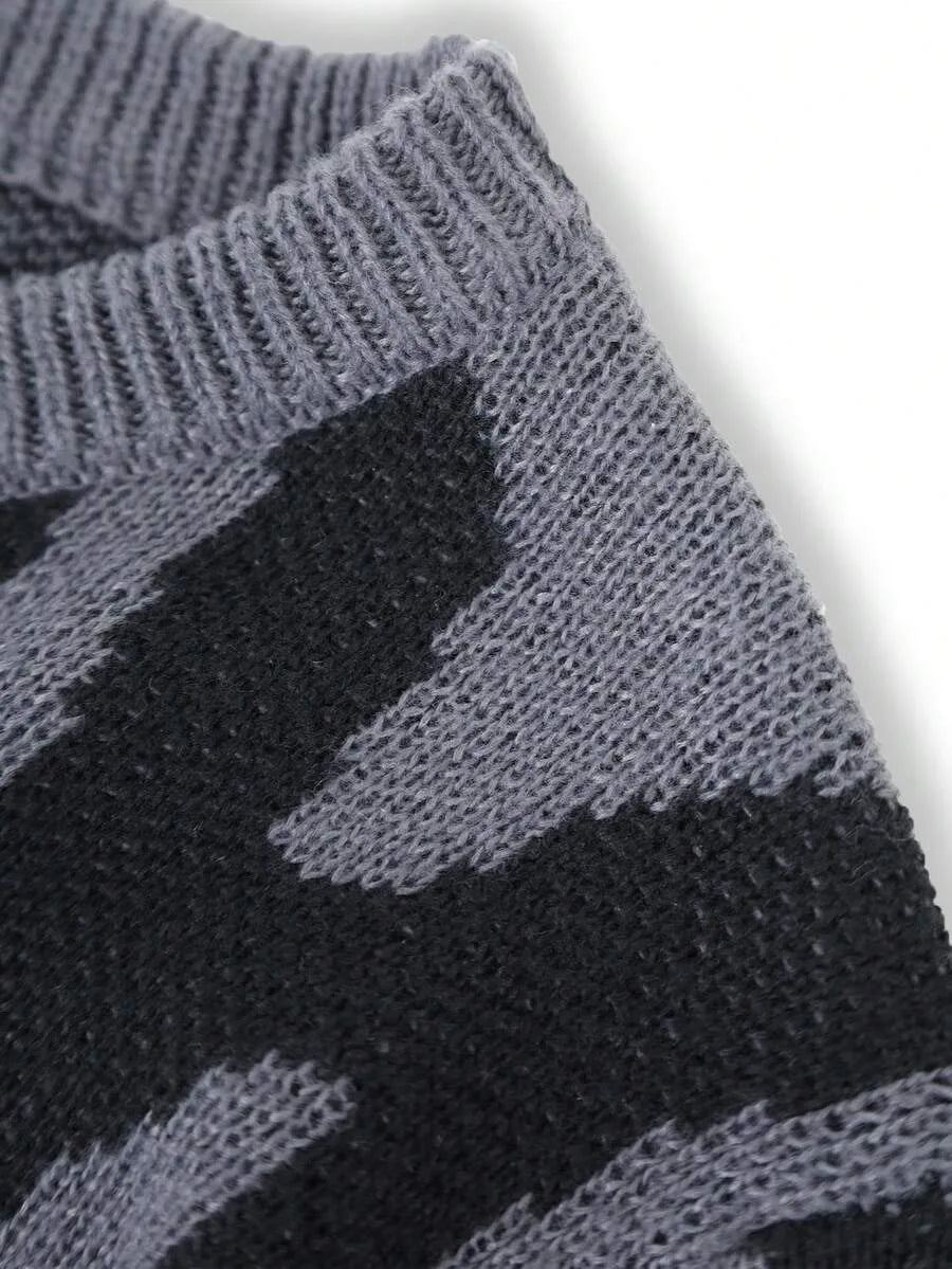 Knitted Ladies Sweater with Print