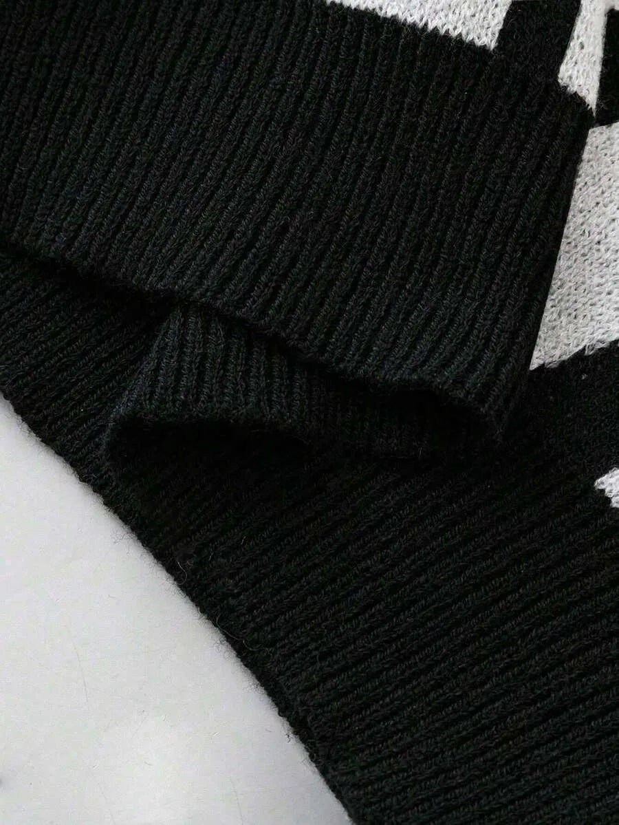 Knitted Ladies Sweater with Print