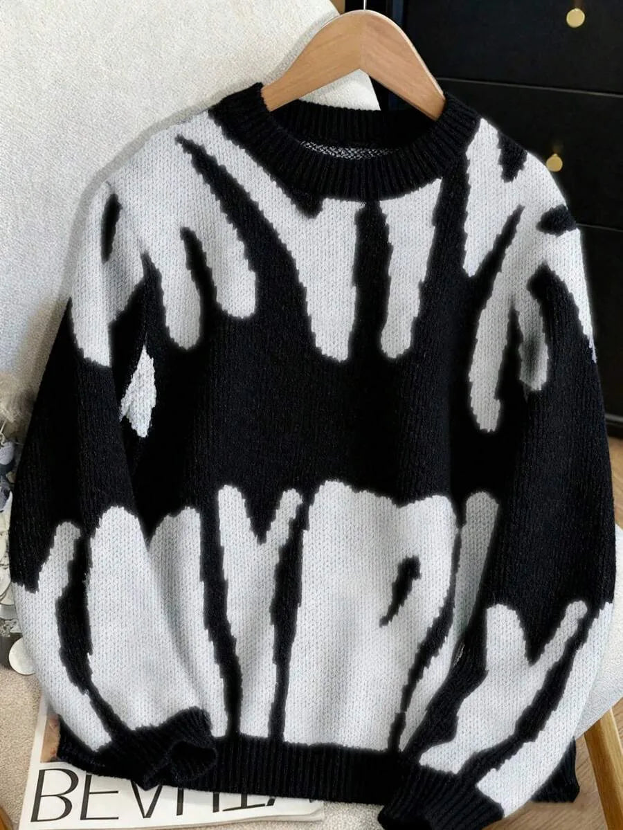 Knitted Ladies Sweater with Print