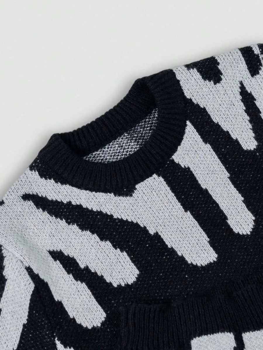 Knitted Ladies Sweater with Print