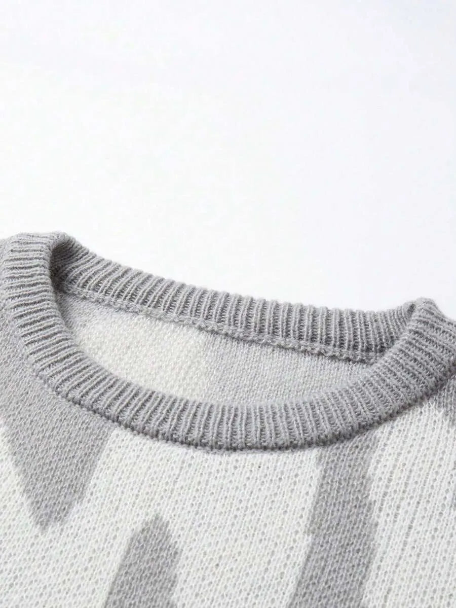 Knitted Ladies Sweater with Print