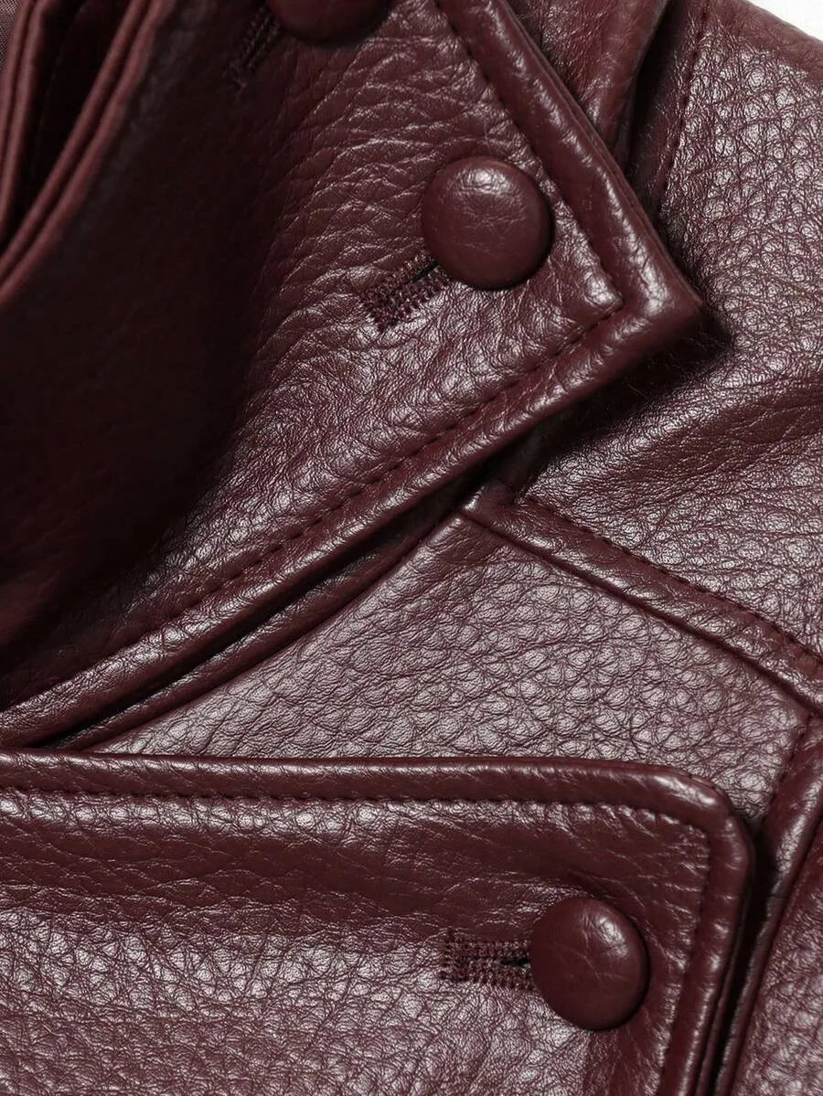 Leather Jacket for Women with Asymmetrical Closure