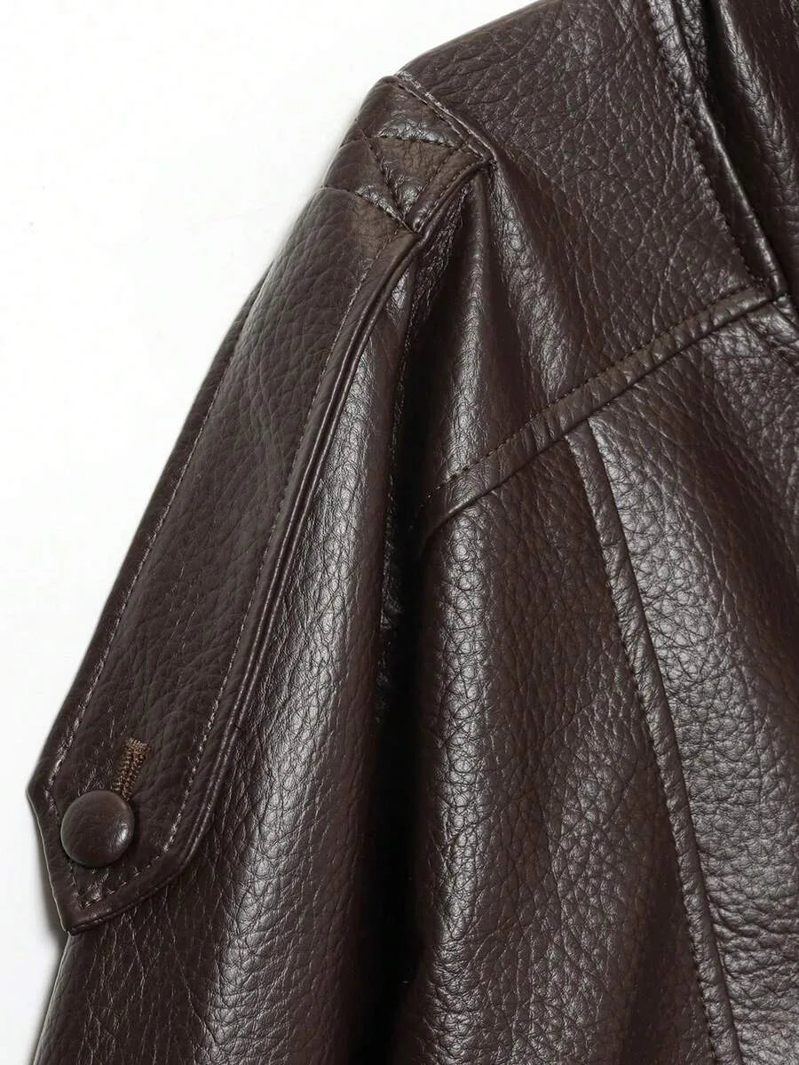 Leather Jacket for Women with Asymmetrical Closure