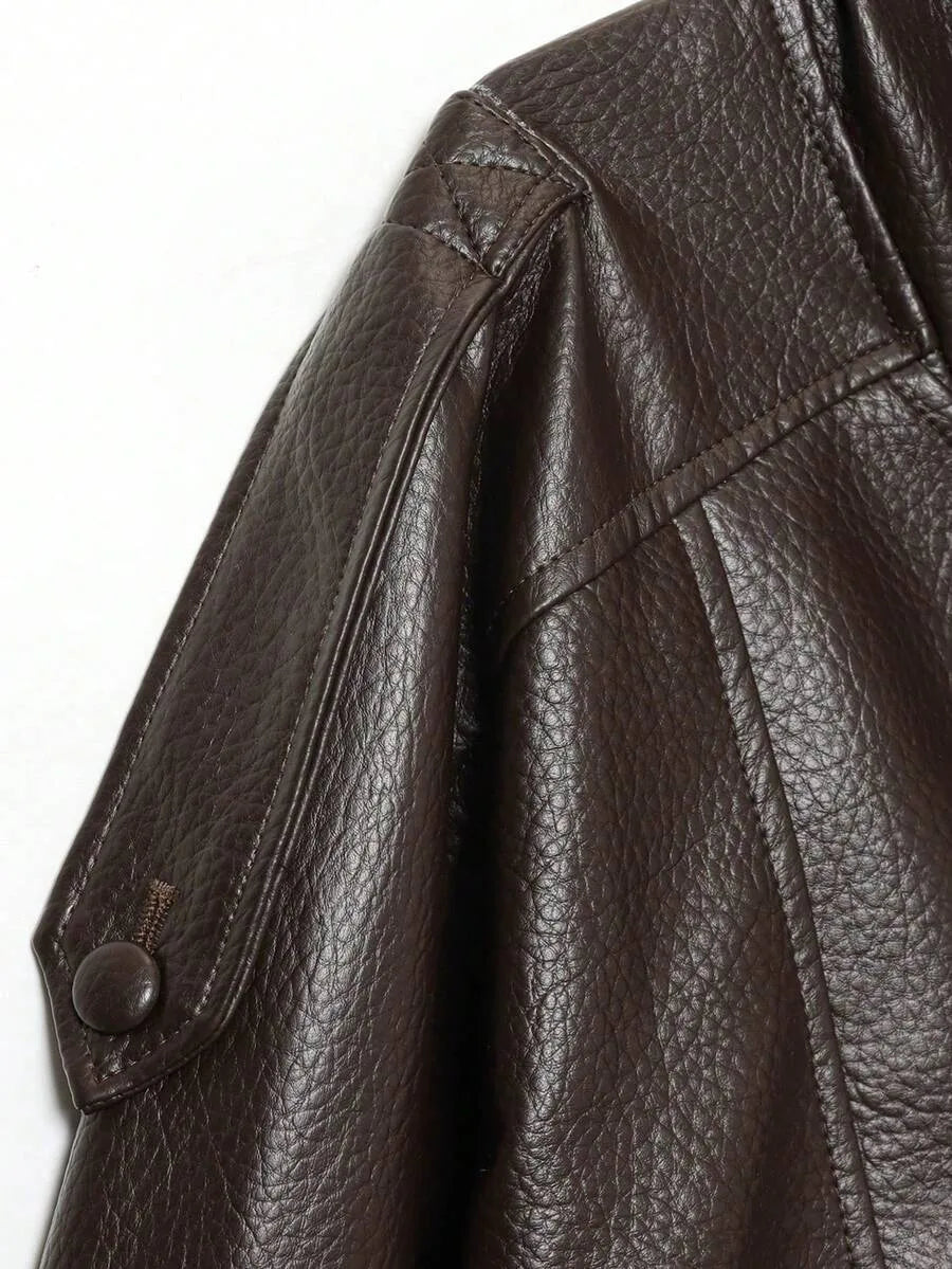 Leather Jacket for Women with Asymmetrical Closure