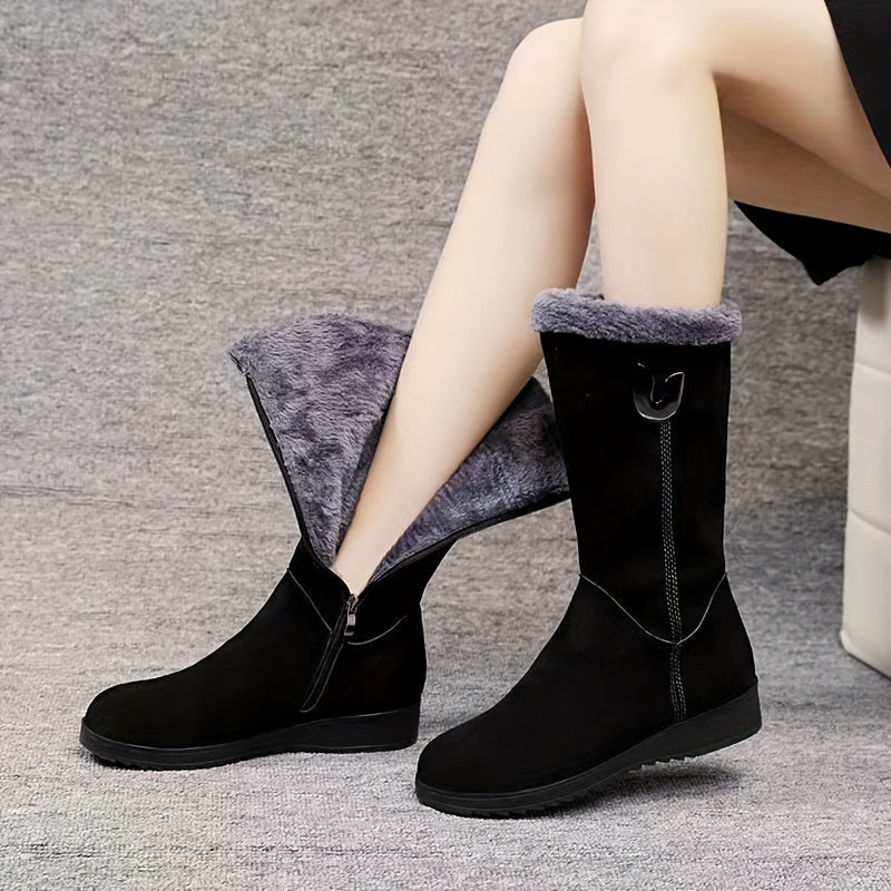 Annalise | Mid-Calf Boots with Luxurious Fur Trim