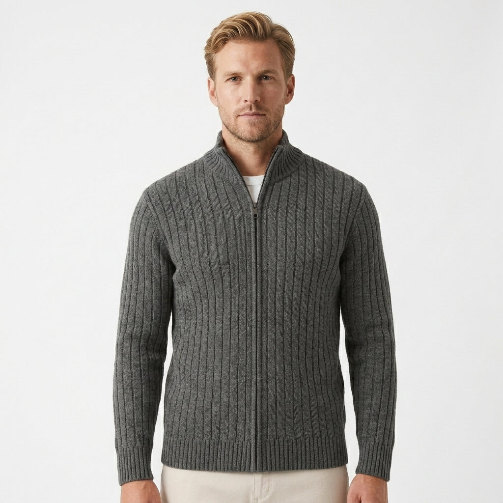 HOLLANDEN | CLASSIC RIBBED CARDIGAN FOR MEN
