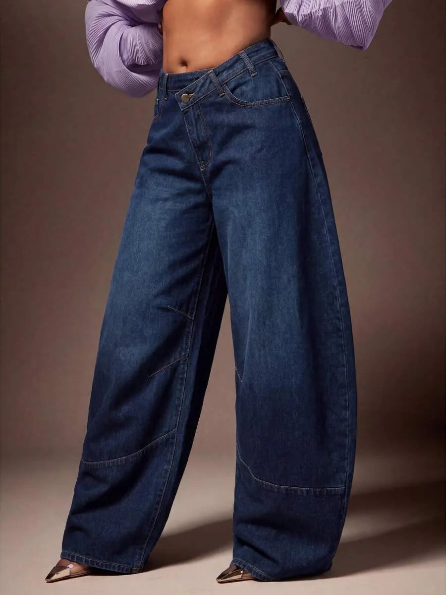 Baggy Jeans for Women with Asymmetrical Waist