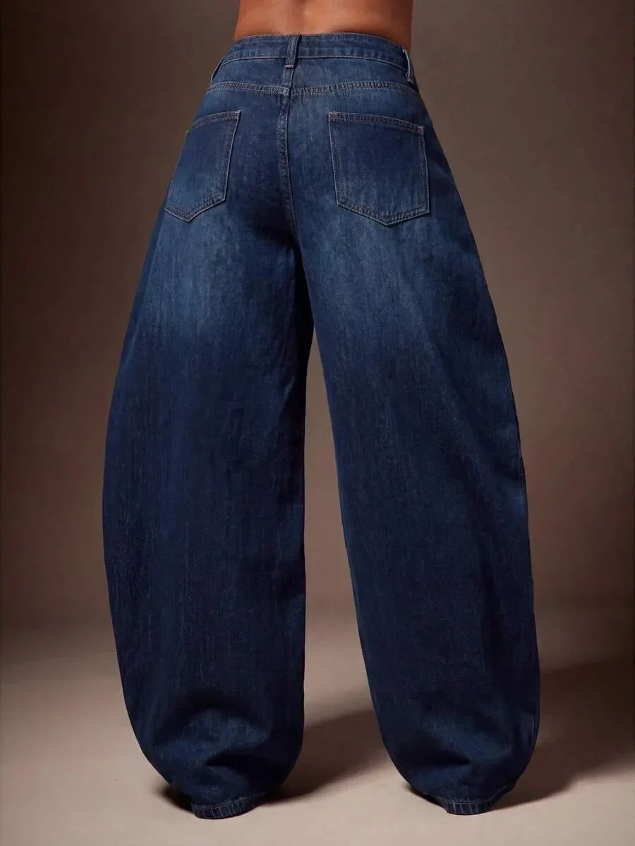 Baggy Jeans for Women with Asymmetrical Waist