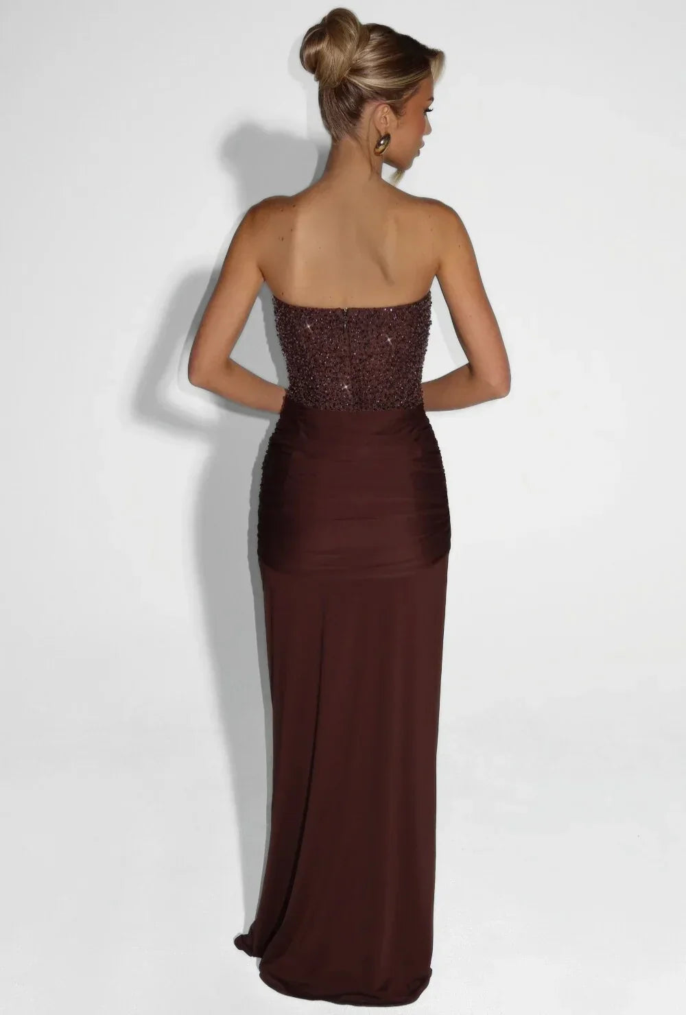 Strapless Evening Dress with Sequins for Ladies