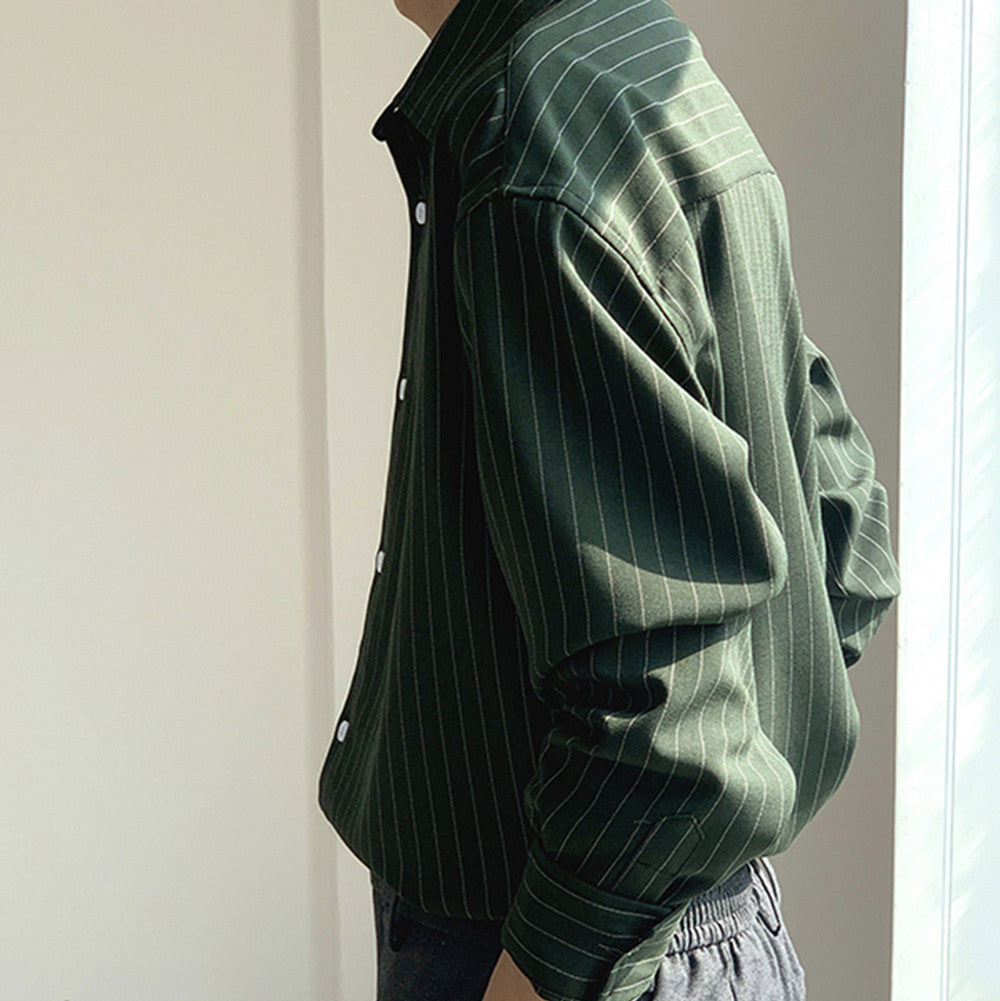 Casual Striped Button-Up
