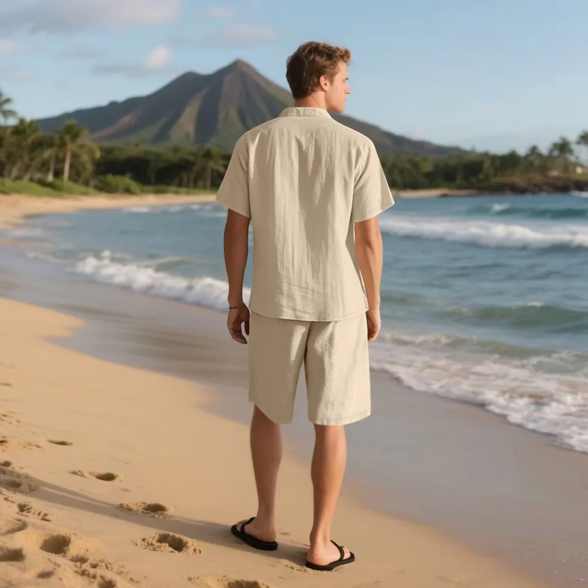 The Glenmoor Men’s Casual Summer Short Sleeve Shirt & Shorts Set