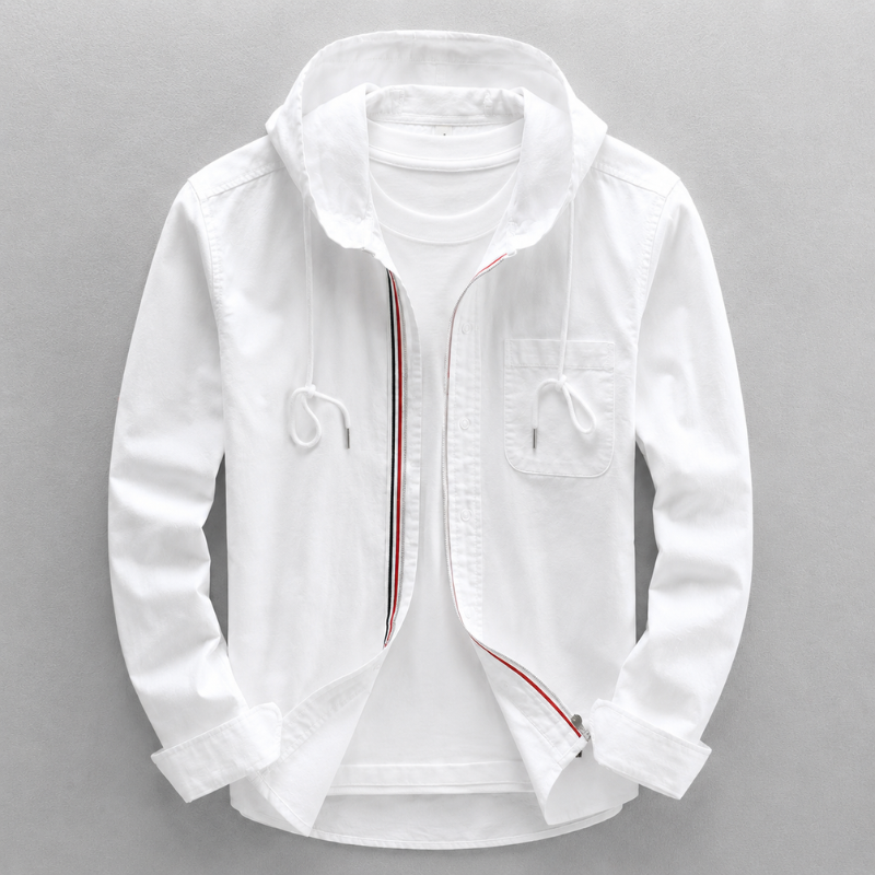 Hooded Shirt with Chest Pocket for Men
