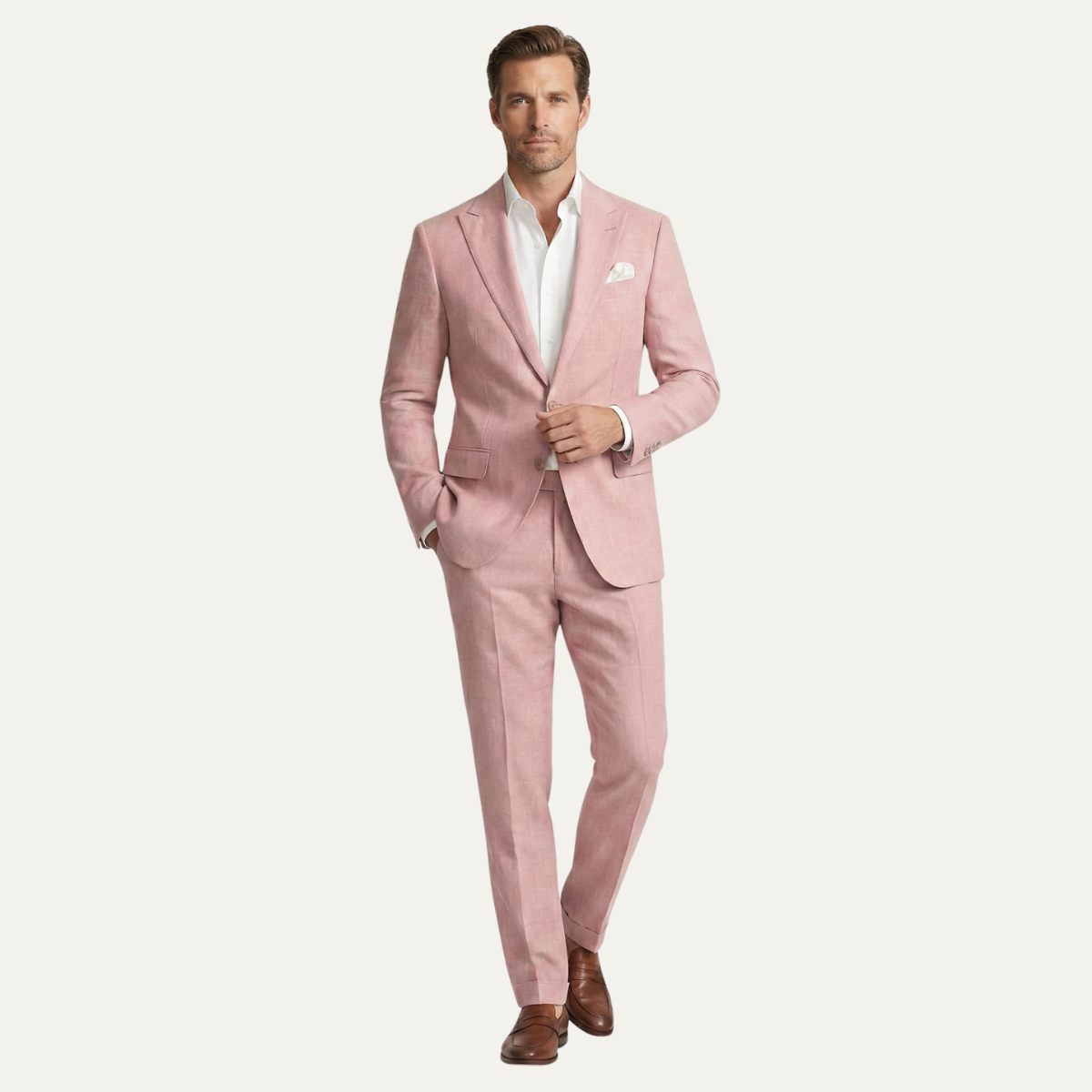 The Basel Men’s Luxury Linen Suit Set – Blazer & Trousers