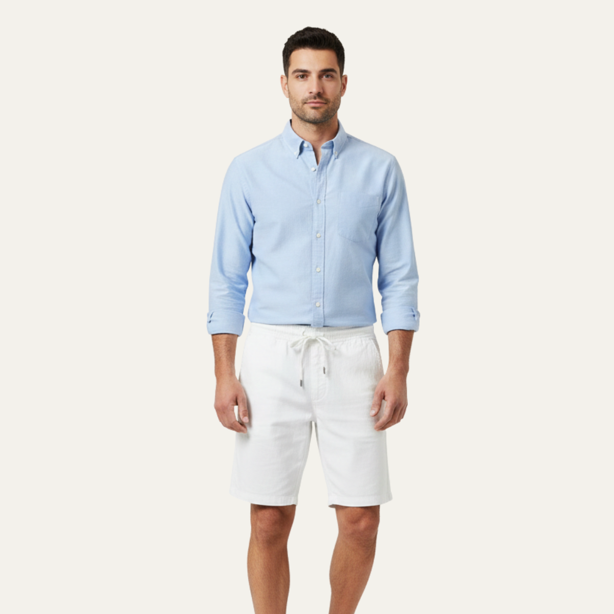Linen Summer Drawstring Shorts for Men