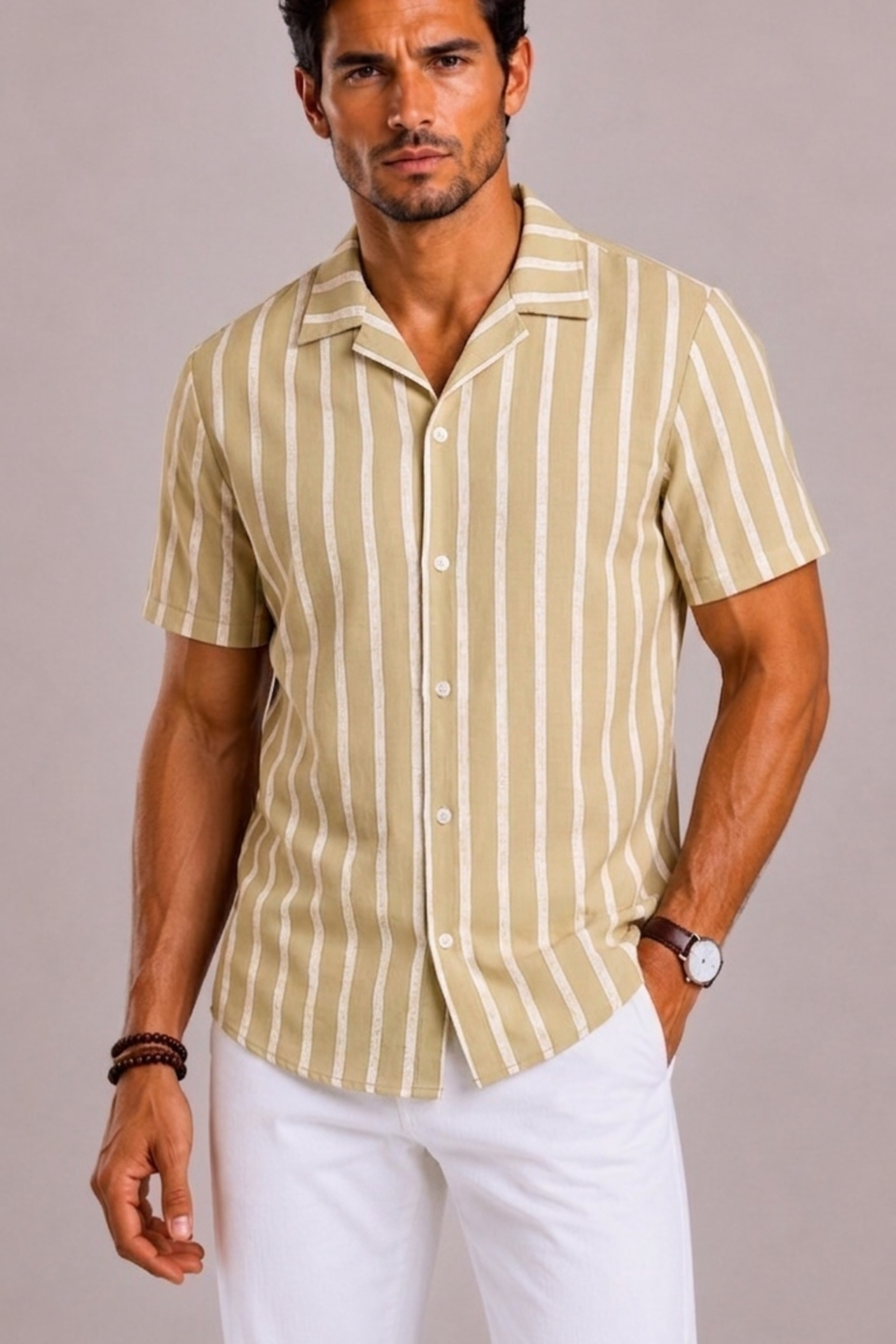 Men's Striped Short-Sleeve Shirt