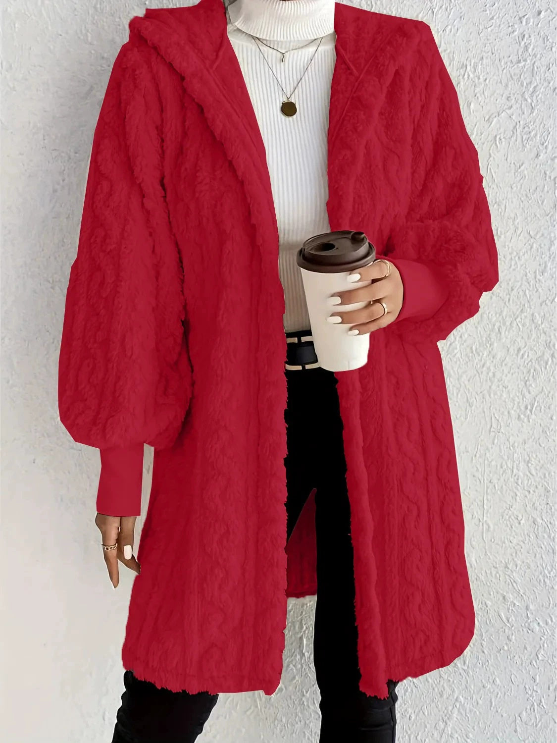Lova | Cozy Hooded Plush Cardigan – Soft and Relaxed Fit for Fall and Winter
