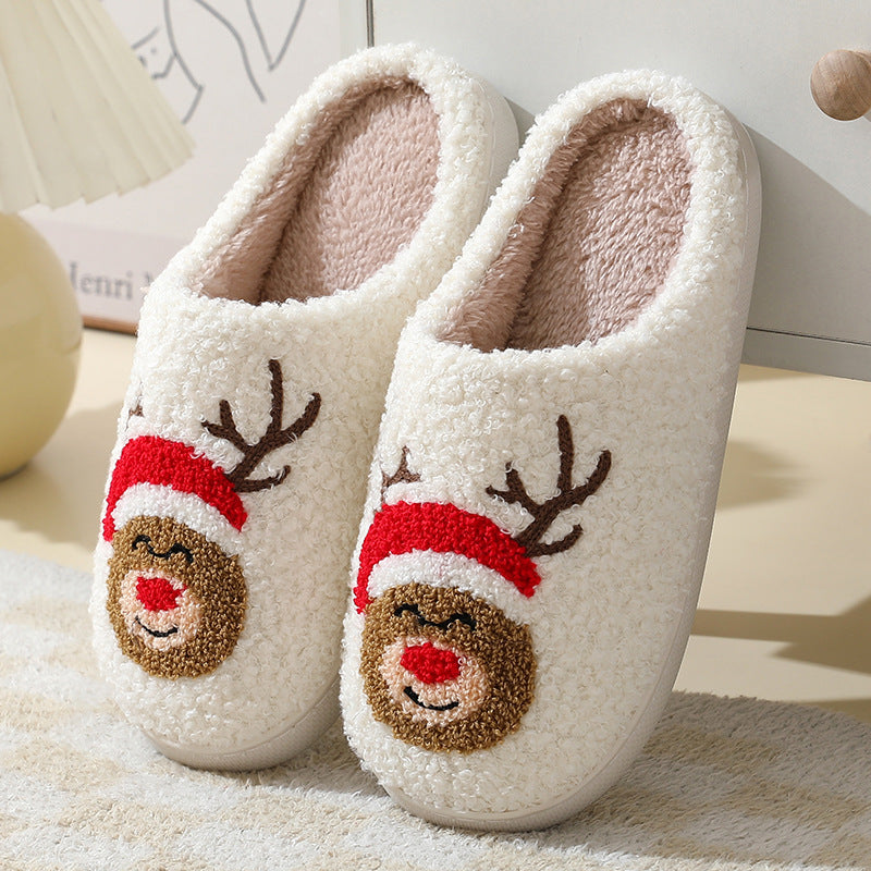 Maja | Cozy Christmas Slippers Featuring Santa, Moose, and Gingerbread Man