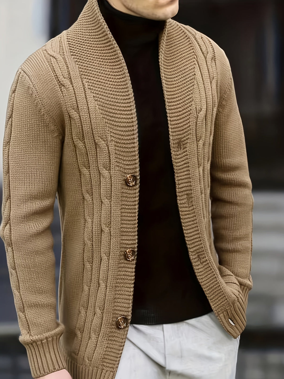 Donovan | Button-Up Cable Knit Cardigan