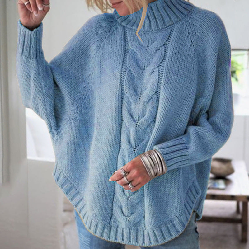 Women's Ribbed Pullover with Flared Hem