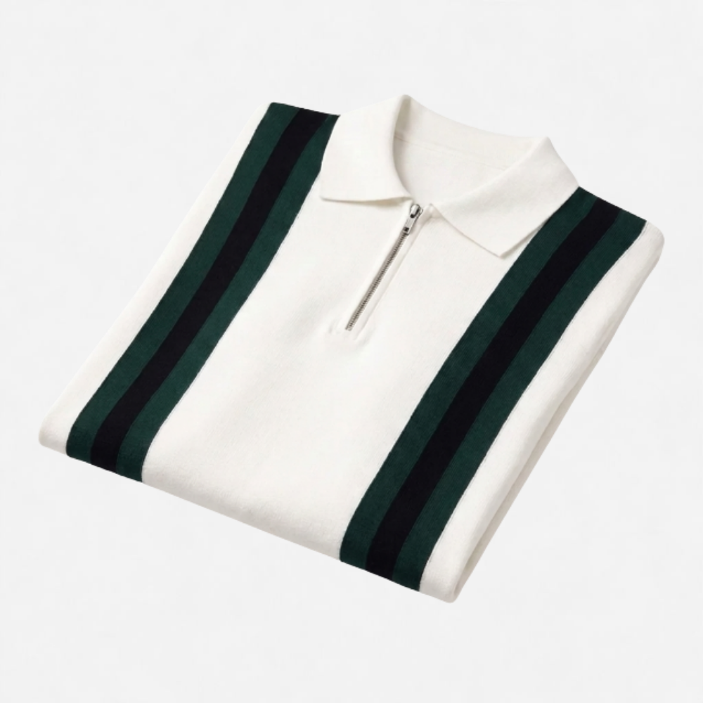OLDMONEYLOOK | Men’s Refined Knit Zip Polo