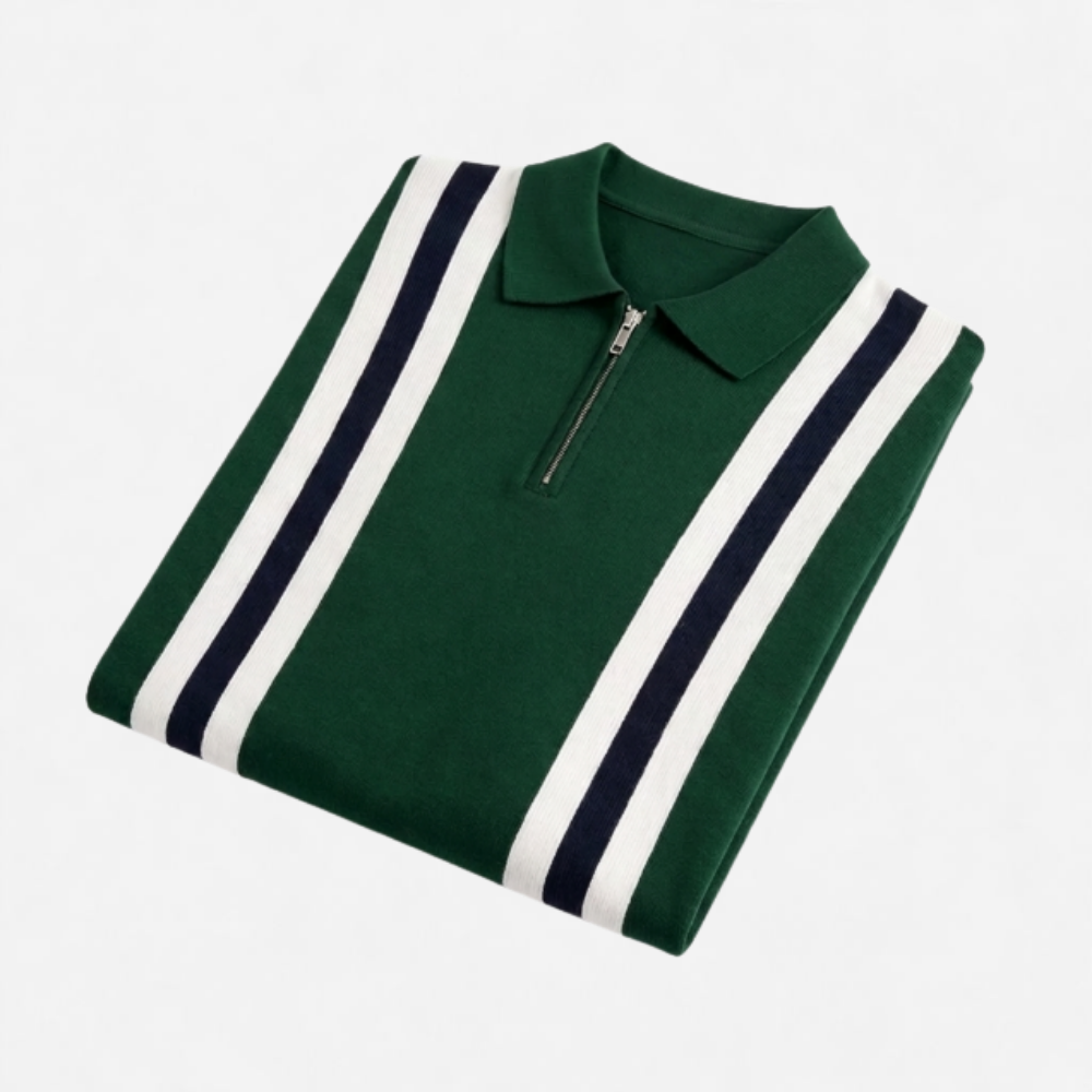 OLDMONEYLOOK | Men’s Refined Knit Zip Polo