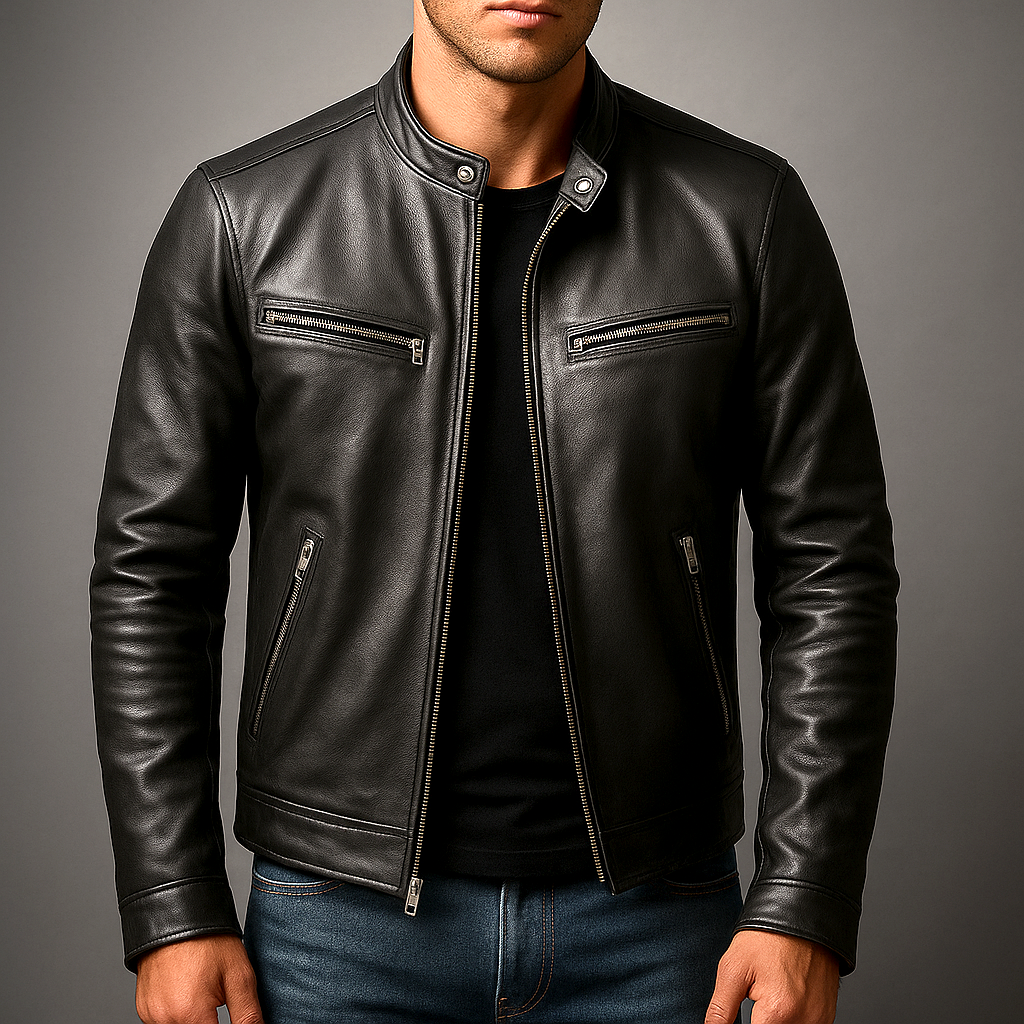 Men's Slim Fit Jacket with Zip for Spring and Summer