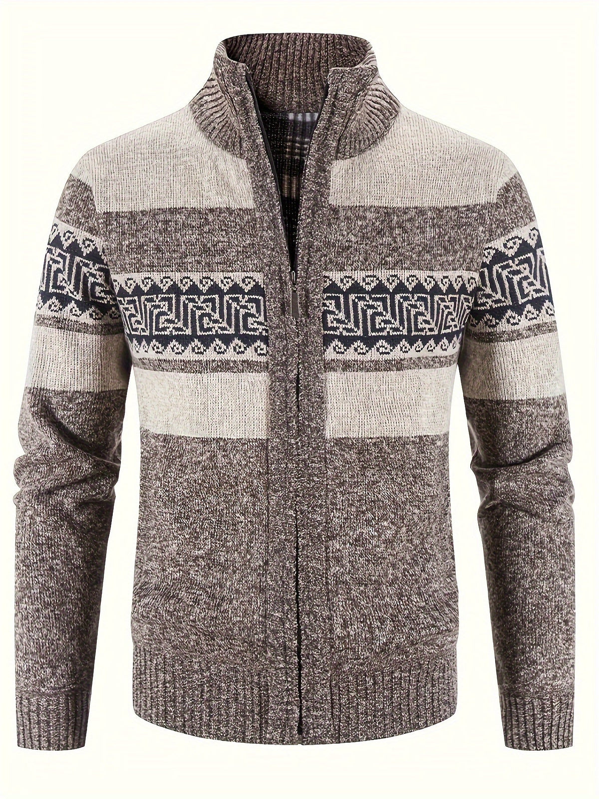 Brooks | Stylish Patterned Full-Zip Cardigan