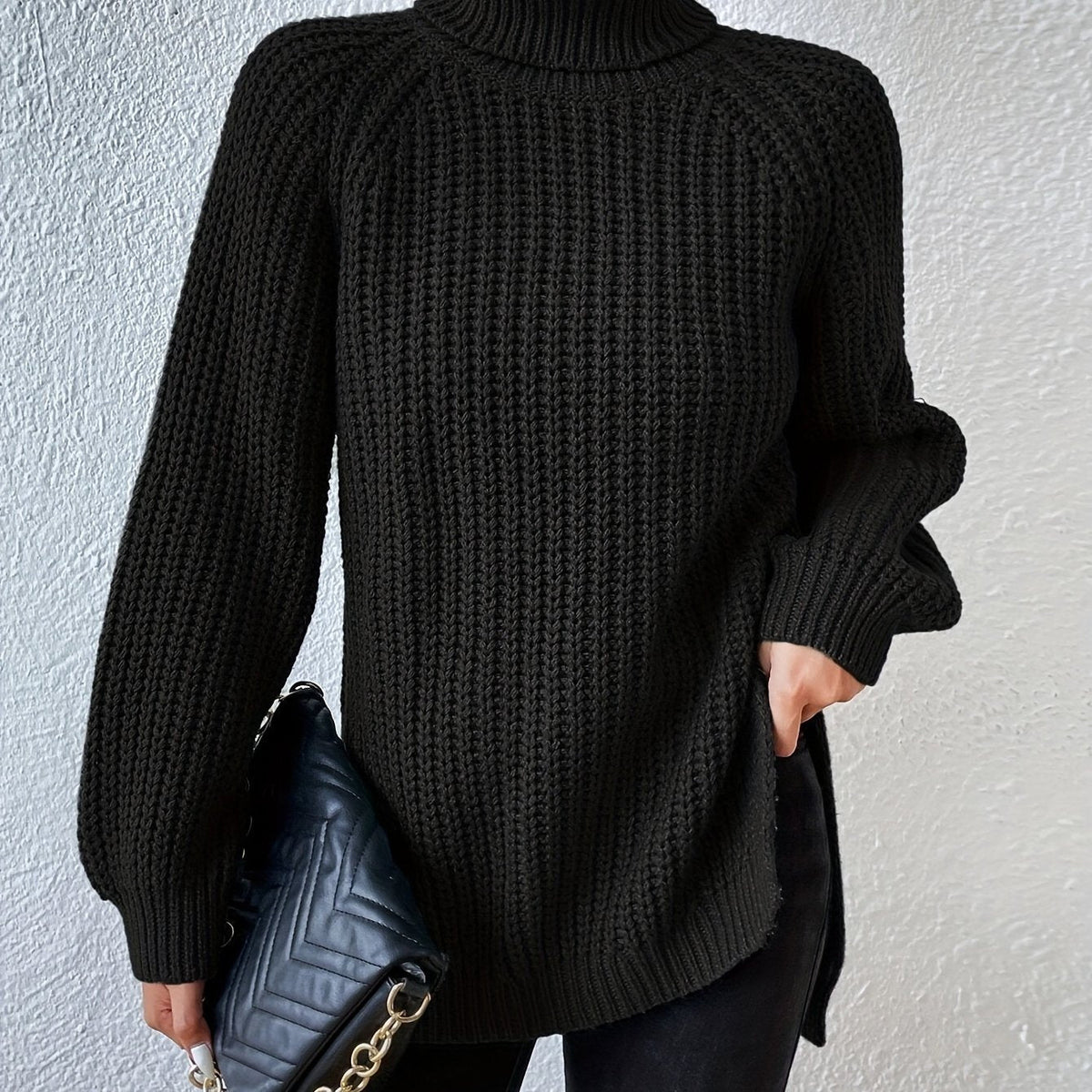 Women's Tailored Sweatshirt with High Collar
