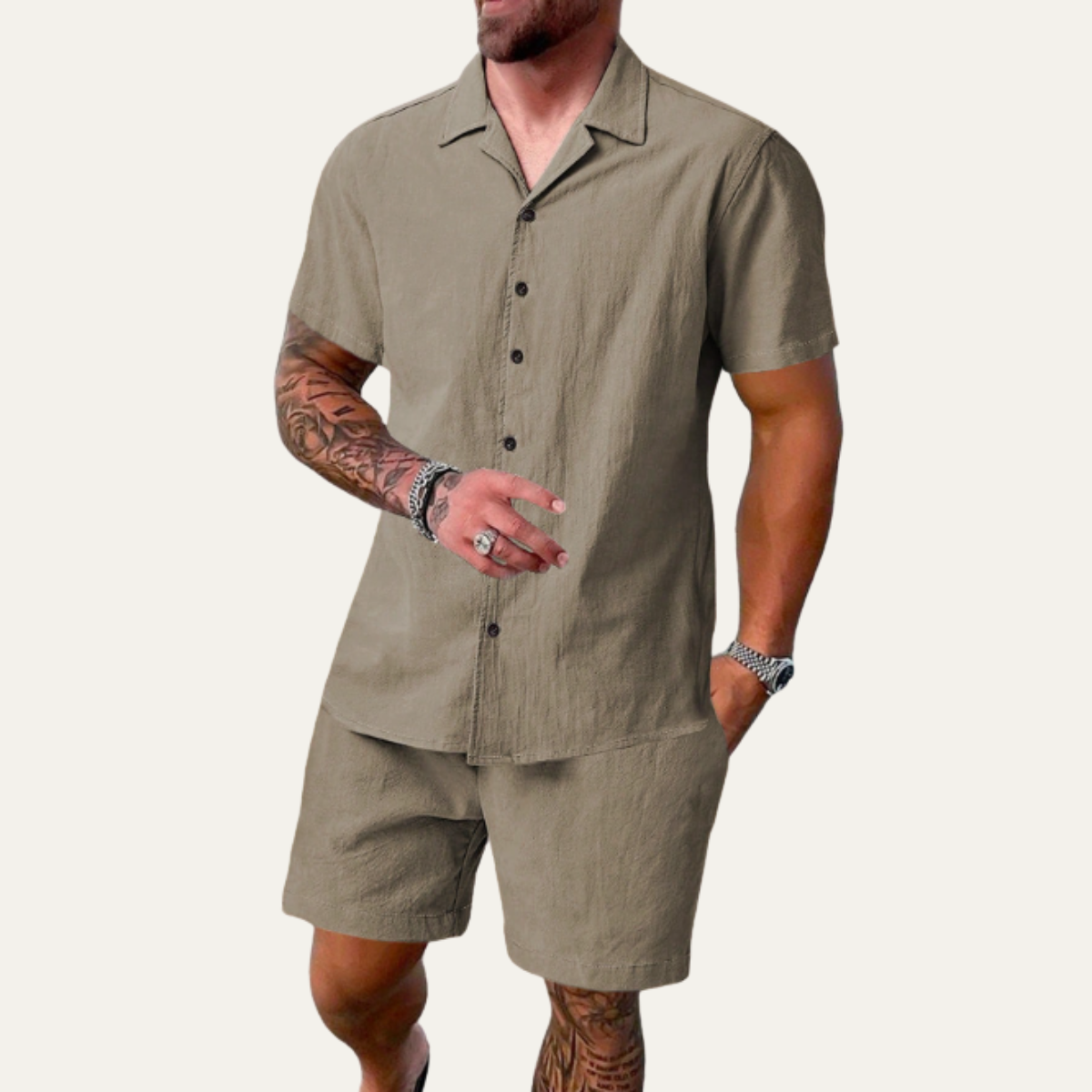 The Stonefield Ridge Men’s Summer Co-Ord Set – Shirt & Shorts